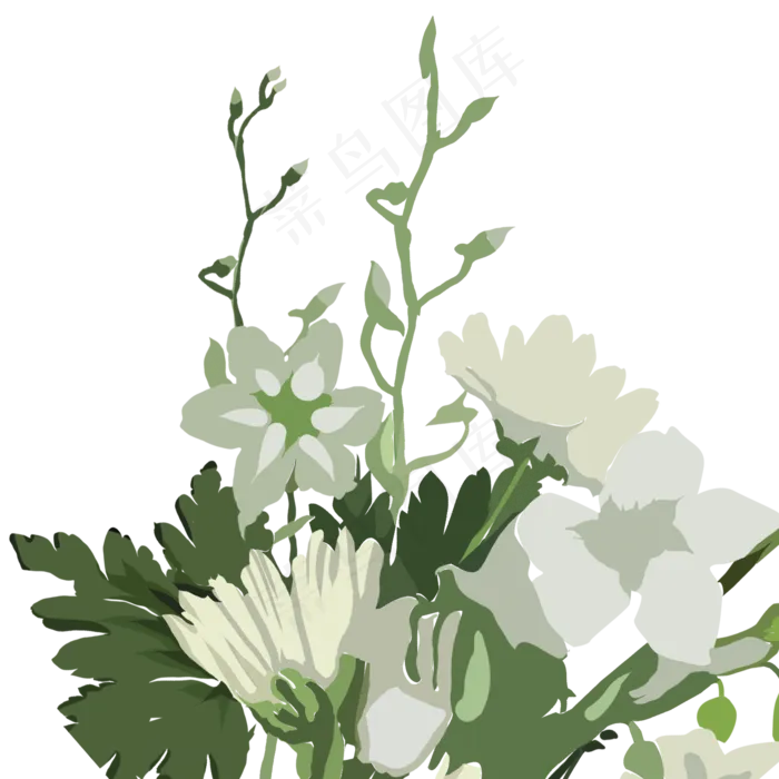 手绘大自然绿色小草(1500X1500(DPI:300))psd模版下载