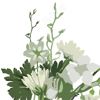 手绘大自然绿色小草