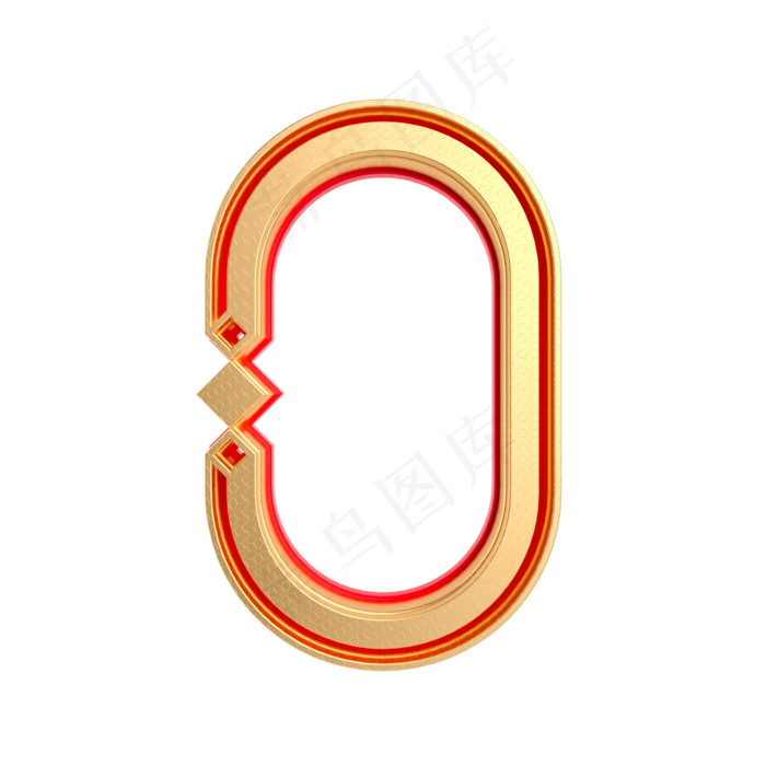 创意红金倒计时周年庆数字0