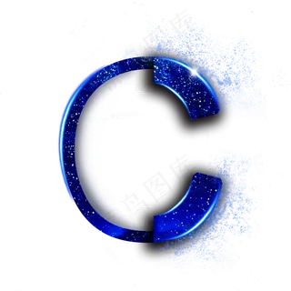 蓝色星空字母C