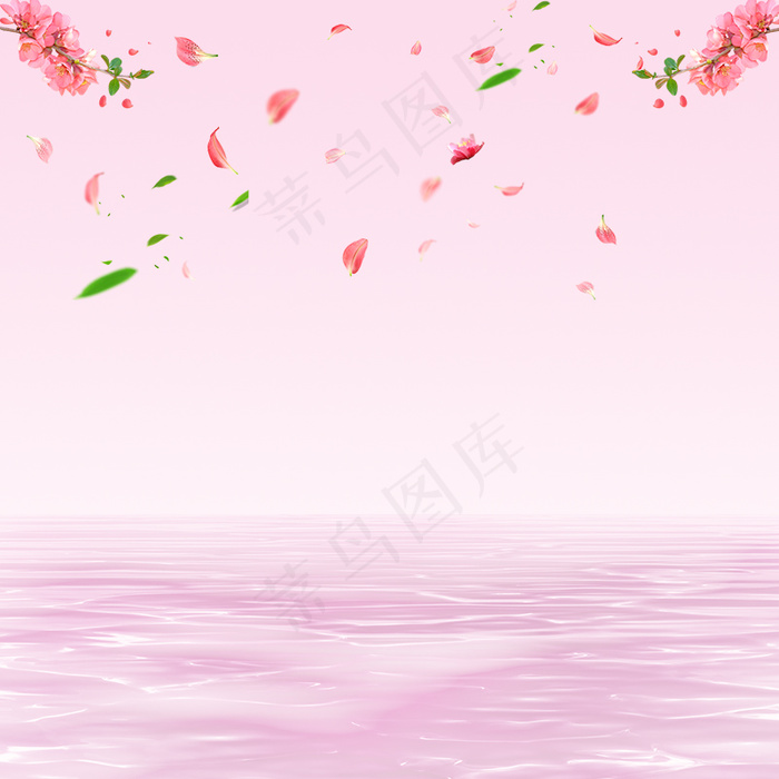 春天粉色桃花主图背景素材