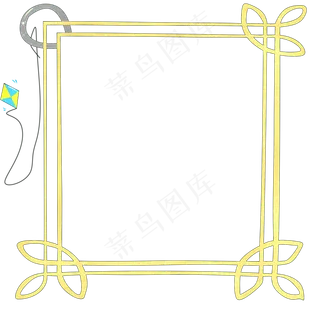 黄色花纹边框