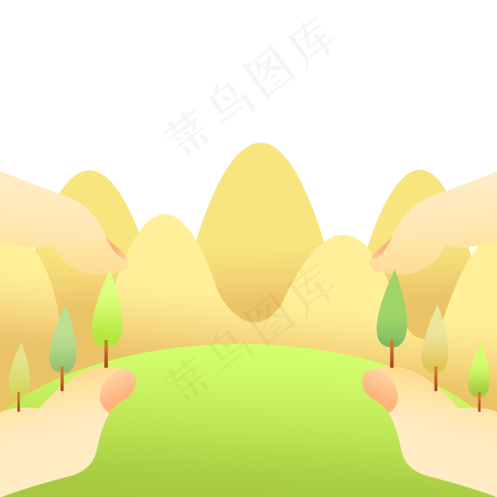 PSD源文件免抠植树节插图(2000X2000(DPI:300))psd模版下载
