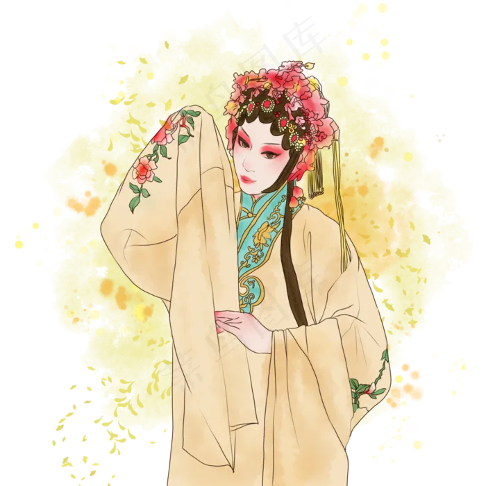 京剧扮相青衣花旦,免抠元素(3000*3000px 300 dpi )psd模版下载