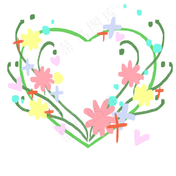 花朵花环卡通插画