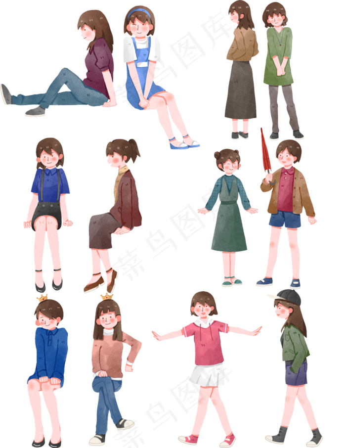 三八妇女节一起聚会套图(2550X3300(DPI:300))psd模版下载