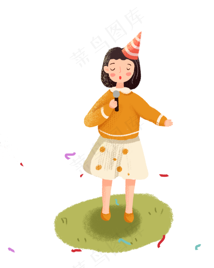 女孩儿童节唱歌素材