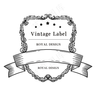 欧式花纹复古标签