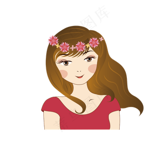 情侣头像之带花环女孩