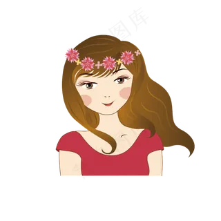 情侣头像之带花环女孩