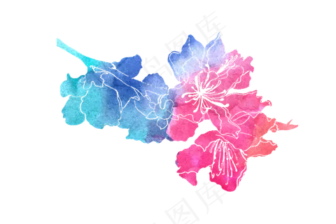 水彩花朵PNG素材