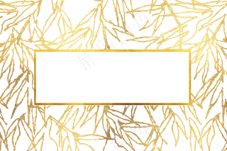 黄金金箔中国装饰竹子边框,免抠元素