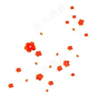 红色撒花花瓣,免抠元素
