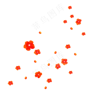 红色撒花花瓣,免抠元素 红色撒花花瓣,免抠元素