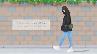 一个人行走在路上