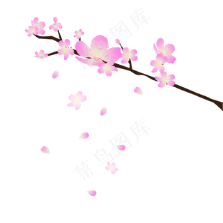 矢量免扣粉色桃花