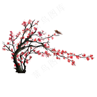 红色植物花朵元素,免抠元素