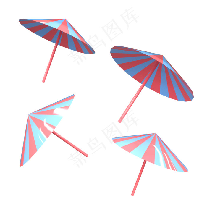 C4D立体雨伞遮阳伞电商装饰元素(2000*2000px 300 dpi )