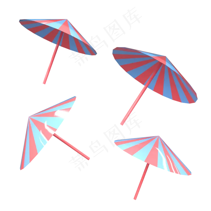 C4D立体雨伞遮阳伞电商装饰元素(2000*2000px 300 dpi )