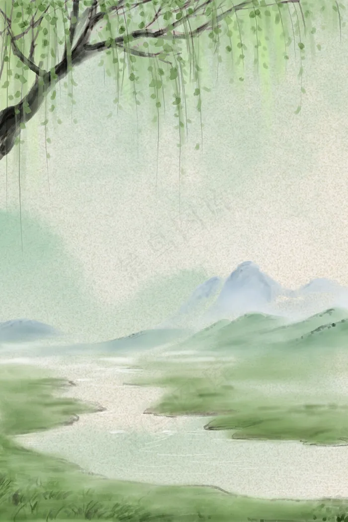 清明节绿色清新psd分层banner(3545*5315px 	      )psd模版下载