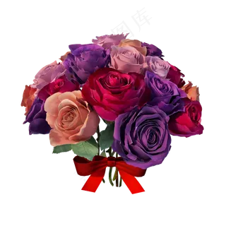 仿真玫瑰花束png图