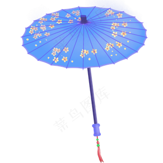 清明节蓝色小清新雨伞