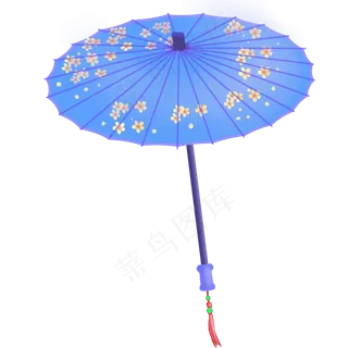 清明节蓝色小清新雨伞