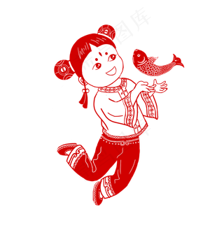 卡通新年鼠年剪纸农历2020,免抠元素