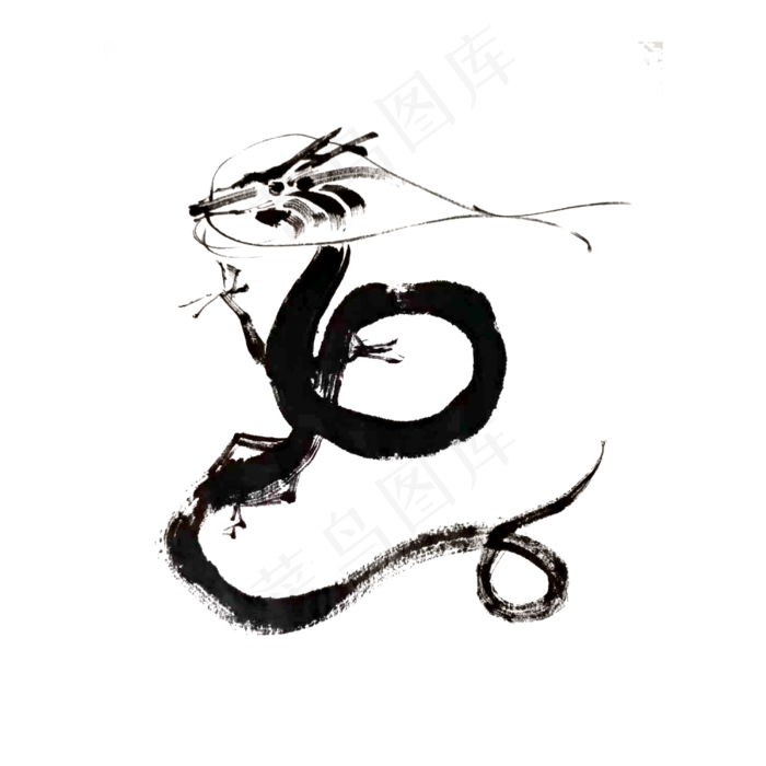 龙剪影神兽蟒神兽图腾PNG,免抠元素