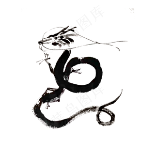 龙剪影神兽蟒神兽图腾PNG,免抠元素