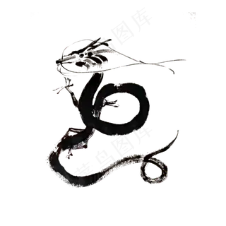 龙剪影神兽蟒神兽图腾PNG,免抠元素