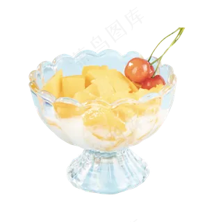 新鲜的水果冰淇淋免抠图