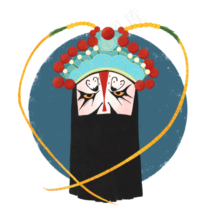 京剧武生国潮装饰(2500X2500(DPI:300))psd模版下载