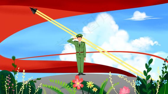 卡通手绘风10.1国庆节配图