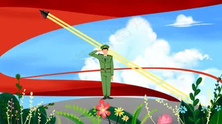 卡通手绘风10.1国庆节配图