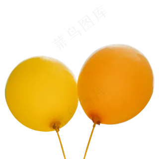 二个黄色的氢气球