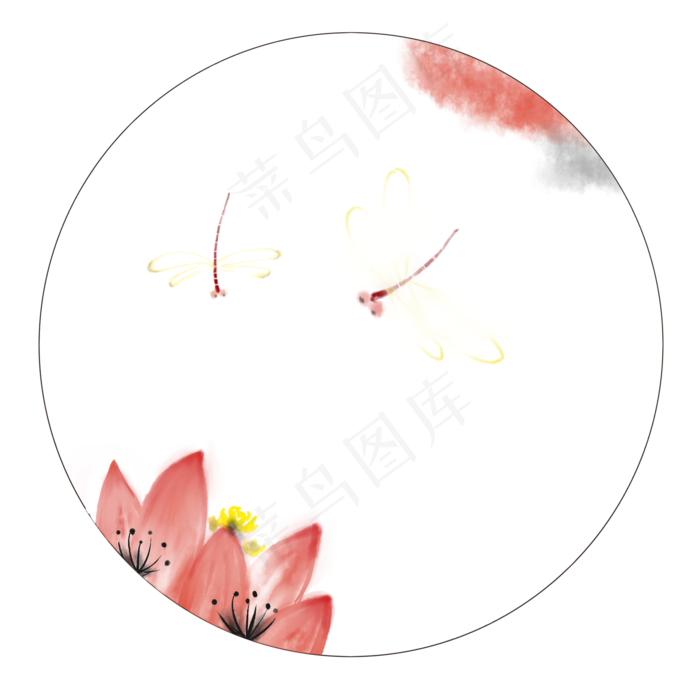 中国风水墨画(2000X2000(DPI:300))psd模版下载