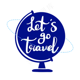 假日旅行简约英文花体字