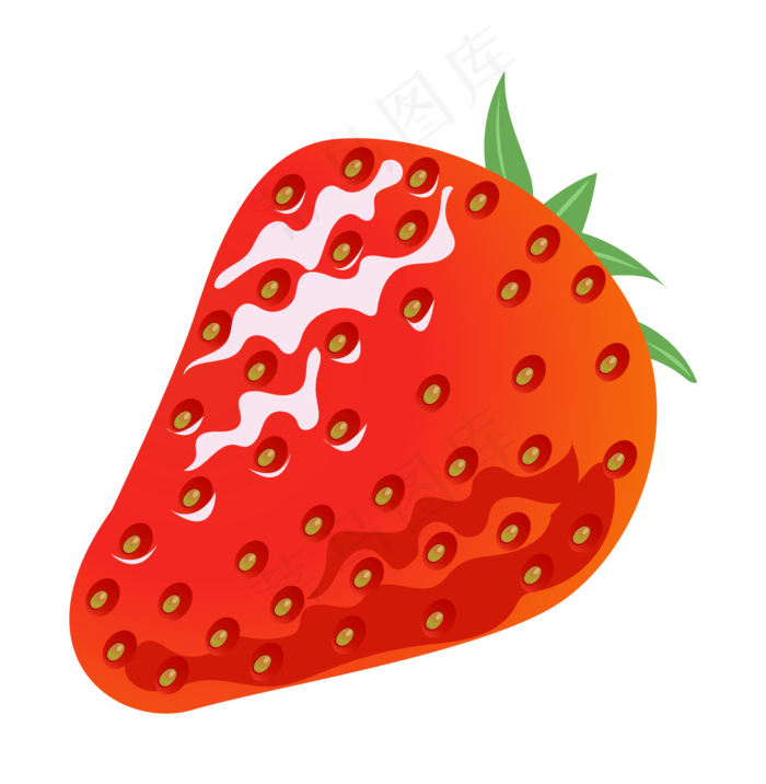 漂亮的草莓手绘插画