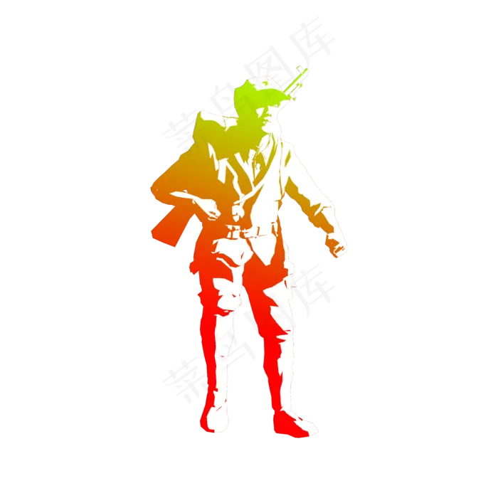 抗战人物剪影png图(2000X2000(DPI:300))psd模版下载