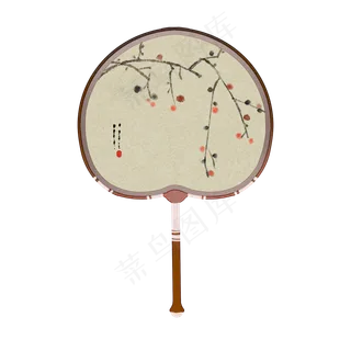 古风扇子水墨画团扇,免抠元素 古风扇子水墨画团扇,免抠元素