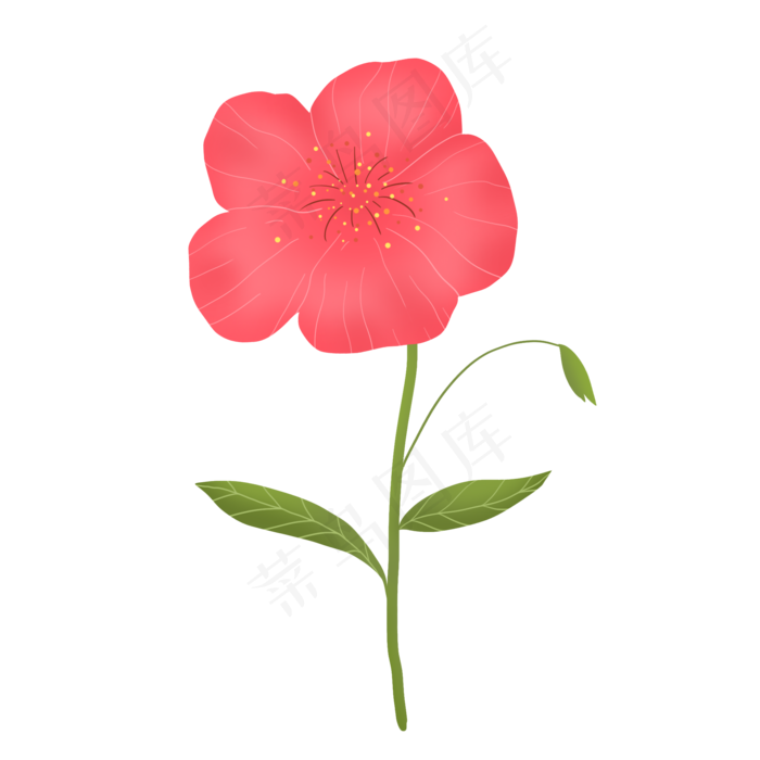 粉黄色美丽卡通月季花