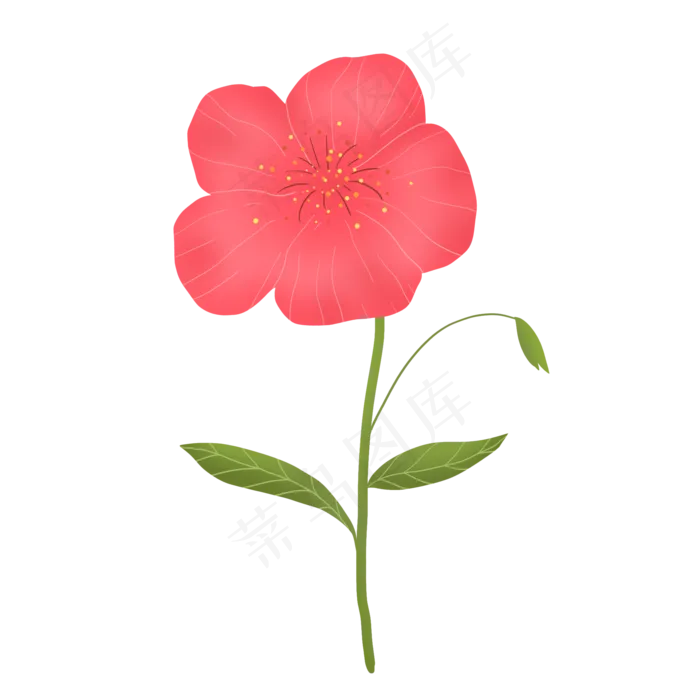粉黄色美丽卡通月季花(2000X2000(DPI:300))psd模版下载