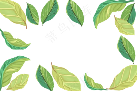 树叶集锦边框PNG