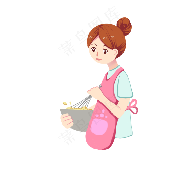 五一劳动节搅拌食物的小姐姐(1080X1080(DPI:71))psd模版下载