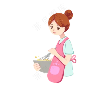 五一劳动节搅拌食物的小姐姐