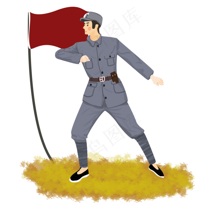 坚韧不屈的革命战士(2000*2000px 300 dpi )psd模版下载