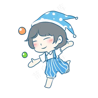 愚人节表演扔球的小丑