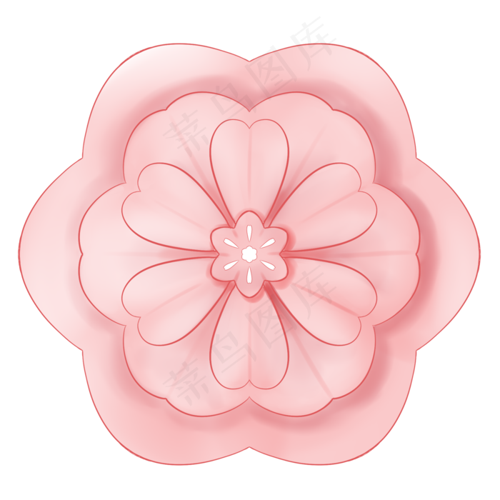 节日边框立体剪纸花,免抠元素(2050X2050(DPI:299))psd模版下载