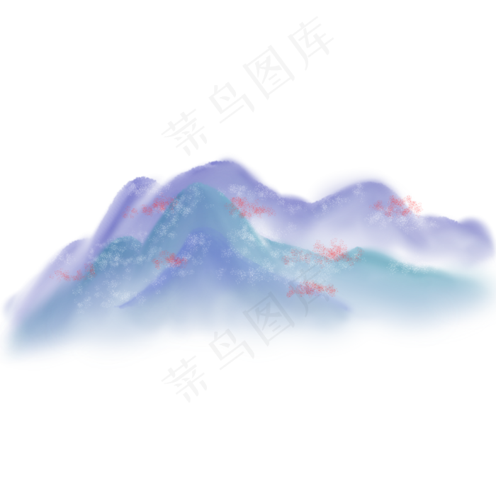 水墨山水绵延手绘元素(3000X3000(DPI:132))psd模版下载